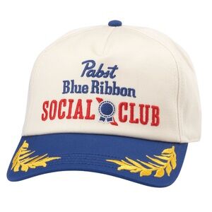 Anthropologie- Pabst Blue Ribbon Social Club Baseball Cap